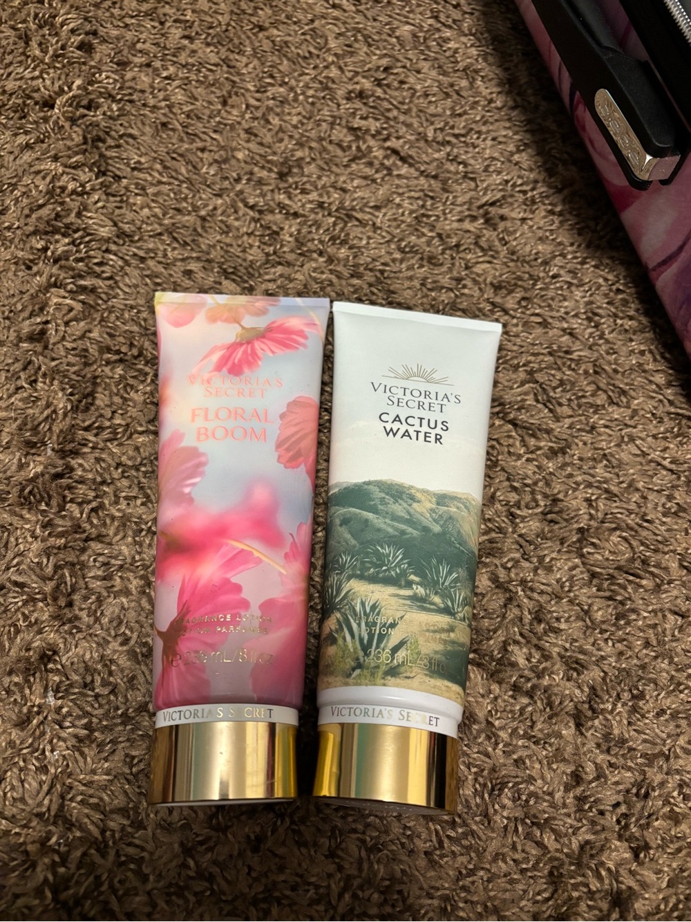 Victoria's Secret Pink & Green Floral Bloom + Cactus Water Body Lotions Duo